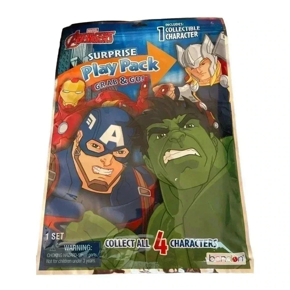 MARVEL AVENCERS COLLECT ALL FOUR CHARACTERS PLAY PACK - Picture 1 of 2